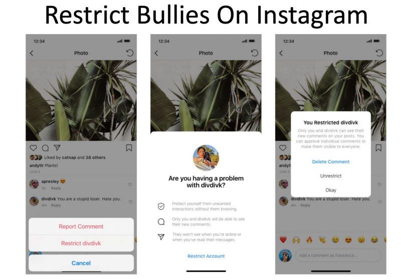 restrict bullies instagram