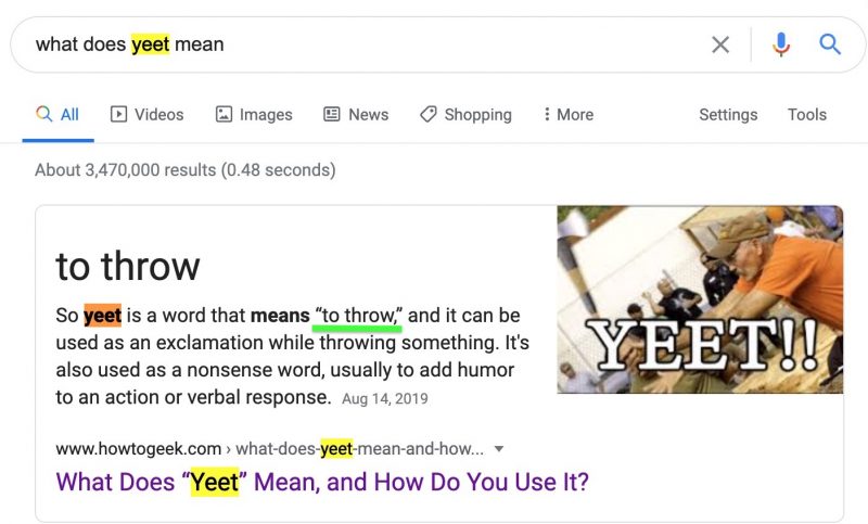 what does yeet mean